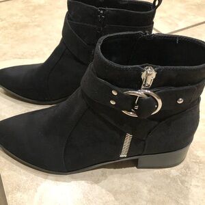 Nine West Black Ankle Booties with Silver Accents